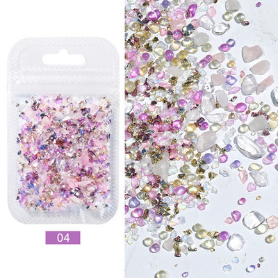 Dobu sirds pērļu nagu graduēta krāsu uzlīme Pērļu dekorēšana DIY nagu amatniecība Aksesuāri Šarms nagu mākslas rotaslietas