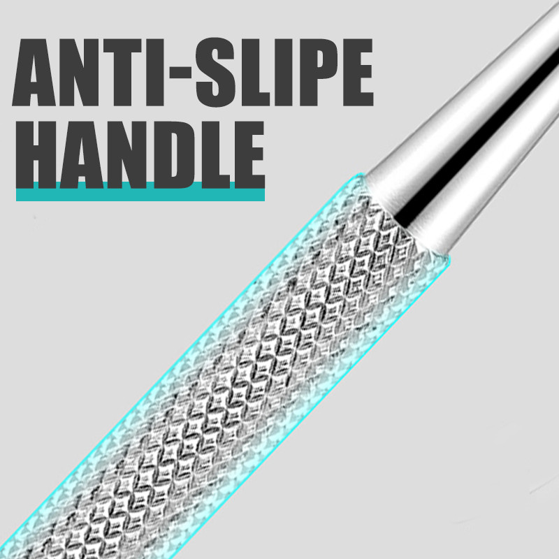 Divu galu nerūsējošā tērauda kutikulas spiedējs nagu manikīrs noņemšanas līdzeklis manikīra kociņi nagu mākslas instrumenti nagu kutikulas spiedējs