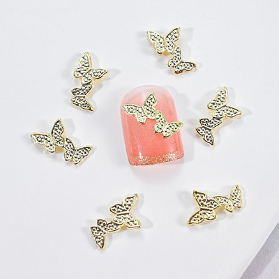 10 bucăți 3D ochi de pisică Fluture Nail Art Charms Auriu strălucitor Gri Argintiu Cristal Strasuri Bijuterii de lux Piese pentru unghii din aliaj