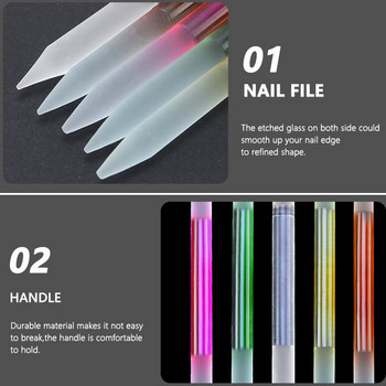 Нова стъклена кутикула Pusher Nail Manicure Stick Професионално прецизно пилене CuticleRemover PedicureForManicure Nails Accessories