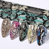 10 vnt / rinkinys Leopardo folija ant nagų Specialūs gyvatės gėlių raštai Nagų perkėlimo folija Nagų dailės lipdukai Dekoracijos 20*4cm Nauja