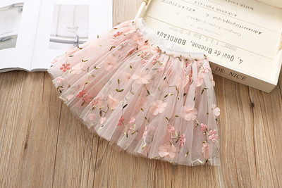 Virághímzés Gyerekszoknyák lányoknak Pettiszoknya Gyerek Hálós szoknya Princess Baba szoknyák Tavaszi és nyári