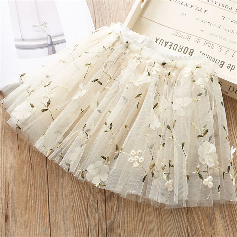 Virághímzés Gyerekszoknyák lányoknak Pettiszoknya Gyerek Hálós szoknya Princess Baba szoknyák Tavaszi és nyári
