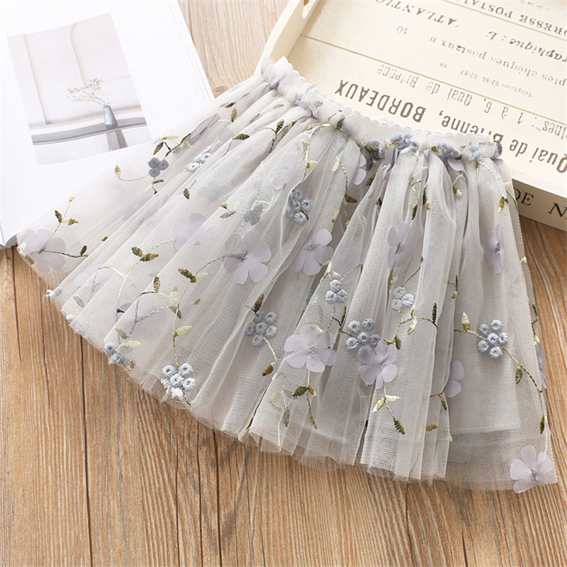 Virághímzés Gyerekszoknyák lányoknak Pettiszoknya Gyerek Hálós szoknya Princess Baba szoknyák Tavaszi és nyári