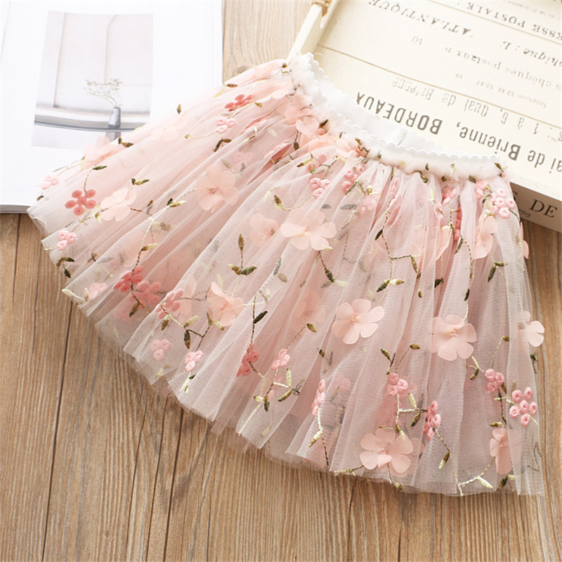 Virághímzés Gyerekszoknyák lányoknak Pettiszoknya Gyerek Hálós szoknya Princess Baba szoknyák Tavaszi és nyári