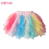 DXTON 2024 Meiteņu mini svārki Krāsaini slāņaini kūku svārki Meiteņu svārki Tills Neregulāri Toddler Kāzu dzimšanas dienas ballīte Bērnu Kostīmi