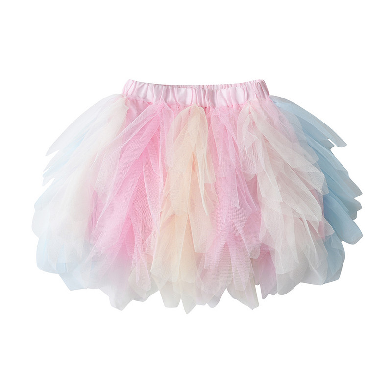 DXTON 2024 Meiteņu mini svārki Krāsaini slāņaini kūku svārki Meiteņu svārki Tills Neregulāri Toddler Kāzu dzimšanas dienas ballīte Bērnu Kostīmi