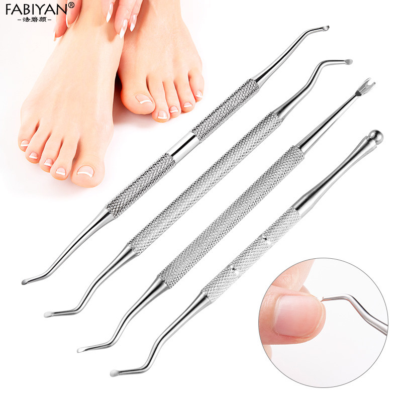Dvostrani utor od nehrđajućeg čelika Gurač zanoktice Vilica trokutasta kukica Fiksir Odstranjivač Njega stopala Alat za pedikuru urasle prljavštine