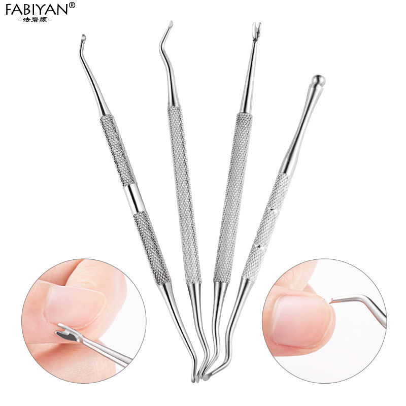 Dvostrani utor od nehrđajućeg čelika Gurač zanoktice Vilica trokutasta kukica Fiksir Odstranjivač Njega stopala Alat za pedikuru urasle prljavštine