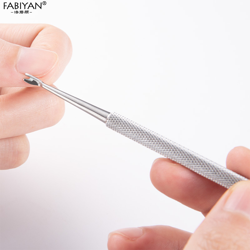 Dvostrani utor od nehrđajućeg čelika Gurač zanoktice Vilica trokutasta kukica Fiksir Odstranjivač Njega stopala Alat za pedikuru urasle prljavštine