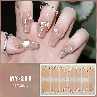 Barkácsolás sütésmentes körömmatricák Hosszan tartó egyszínű, friss virágok nyáron körömcsíkok Patch Slider teljes fedő matrica