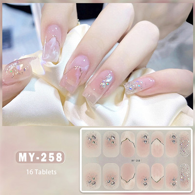 Barkácsolás sütésmentes körömmatricák Hosszan tartó egyszínű, friss virágok nyáron körömcsíkok Patch Slider teljes fedő matrica