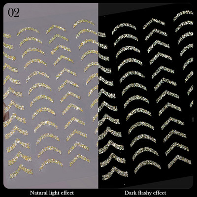 3D linijos Nagų lipdukai Sidabrinė rožinė auksinė metalo juostelės raidės Lipdukai Kreiva gelis Nagai Dailė Slankikliai Manikiūro dekoras