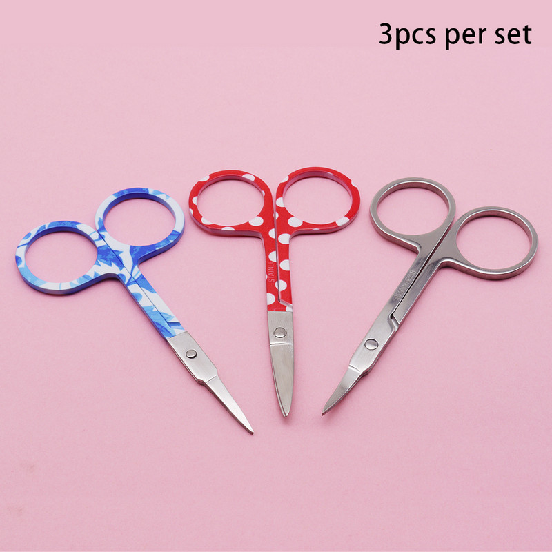 EasyNail 3gab komplekts Spoguļvirsma Straight Curve Head Professional Kutikula Manikīrs Pedikīrs Nagi Šķēres uzacis Deguns Mati