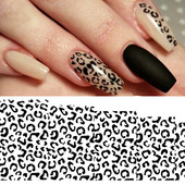 1 gab. Sexy Leopard Nail Art Water Transfer Uzlīmes Uzlīmes Animal Charm DIY Full Wrap Slider Manikīra apdares aksesuārs BEB304