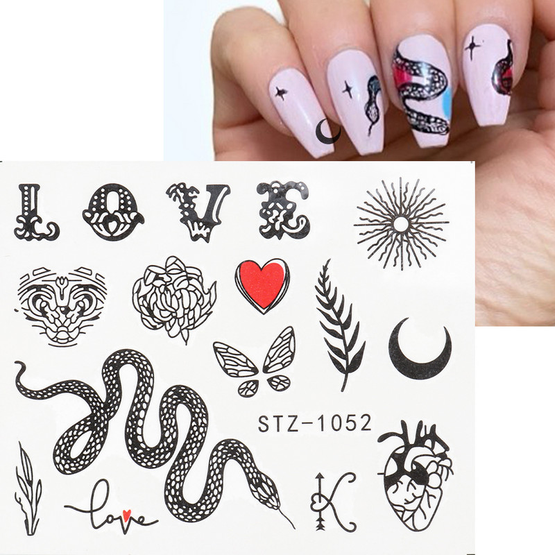 1 gab. Sexy Leopard Nail Art Water Transfer Uzlīmes Uzlīmes Animal Charm DIY Full Wrap Slider Manikīra apdares aksesuārs BEB304