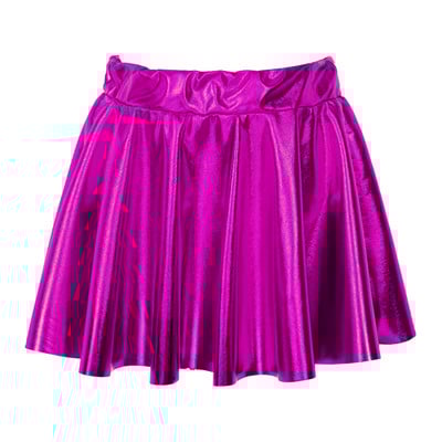 Meitenes, metāliski spīdīgi mini svārki slidošanas hiphopa džeza deju priekšnesumu kostīmi elastīgi jostasvieta, atlētiski kroku svārki