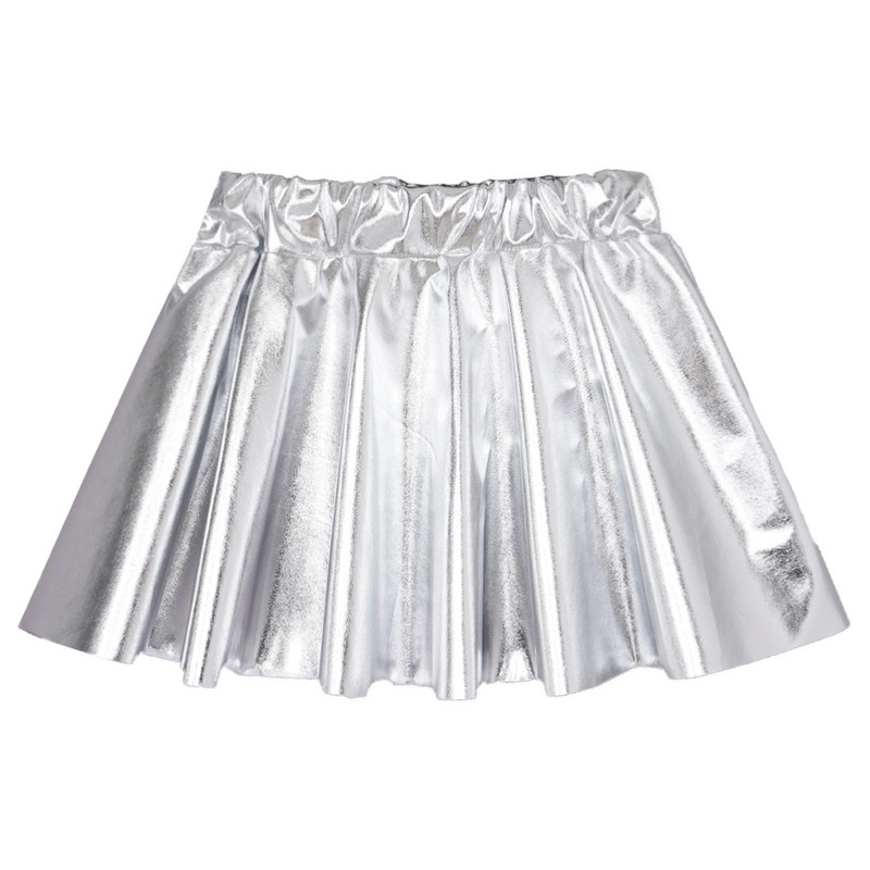 Meitenes, metāliski spīdīgi mini svārki slidošanas hiphopa džeza deju priekšnesumu kostīmi elastīgi jostasvieta, atlētiski kroku svārki