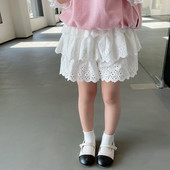 Vasaros vaikų mergaičių vienspalvis torto sijonas Tutu korėjietiška versija Kasdienis kvėpuojantis laisvas minkštas iki kelių vaikų princesės sijonas