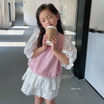 Καλοκαιρινή παιδική μονόχρωμη φούστα κέικ Tutu Κορεατικής έκδοσης Casual Αναπνεύσιμη Χαλαρή μαλακή φούστα μέχρι το γόνατο Παιδική πριγκίπισσα φούστα
