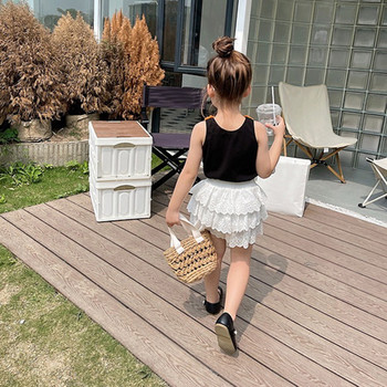 Καλοκαιρινή παιδική μονόχρωμη φούστα κέικ Tutu Κορεατικής έκδοσης Casual Αναπνεύσιμη Χαλαρή μαλακή φούστα μέχρι το γόνατο Παιδική πριγκίπισσα φούστα