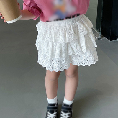 Vasaros vaikų mergaičių vienspalvis torto sijonas Tutu korėjietiška versija Kasdienis kvėpuojantis laisvas minkštas iki kelių vaikų princesės sijonas