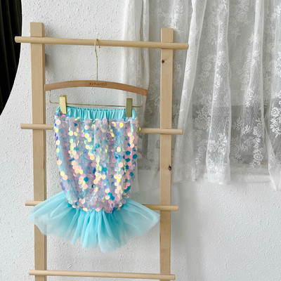 Svārki Meiteņu Kleita Mazuļu Nāriņa Princeses Svārki Vasaras Jauni Bērnu Tīkls Sequin Fishtail Svārki Bērnu Apģērbs