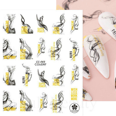 Zlatne mramorne naljepnice s tintom za ukrašavanje noktiju 3D metalne valovite pruge Linije Geometrijska manikura Naljepnice za nokte Ljepljivi klizači Dekori