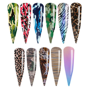 1 Roll Camouflage Leopard Nail Transfer Foils Starry Sky Αυτοκόλλητα Μανικιούρ Αυτοκόλλητα Full Wraps Nail Art Διακοσμητικά 4*100cm