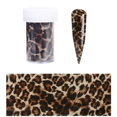 1 rola Kamuflažne Leopard folije za prijenos noktiju Zvjezdano nebo Naljepnice Naljepnice za manikuru Puni omoti Ukrasi za nokte 4*100 cm