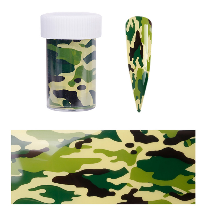 1 rola Kamuflažne Leopard folije za prijenos noktiju Zvjezdano nebo Naljepnice Naljepnice za manikuru Puni omoti Ukrasi za nokte 4*100 cm