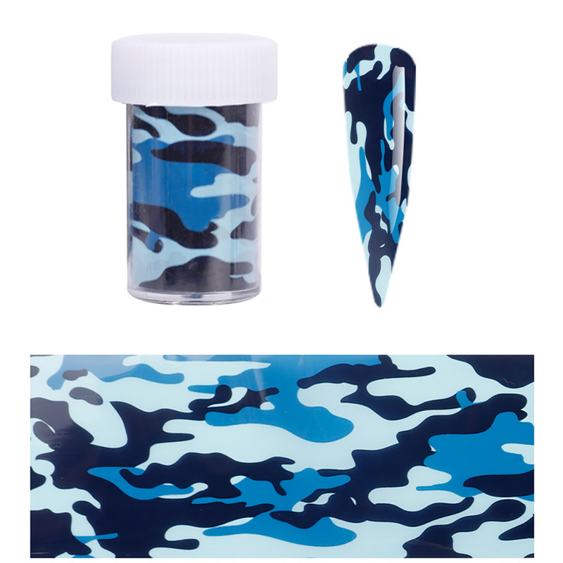 1 rola Kamuflažne Leopard folije za prijenos noktiju Zvjezdano nebo Naljepnice Naljepnice za manikuru Puni omoti Ukrasi za nokte 4*100 cm