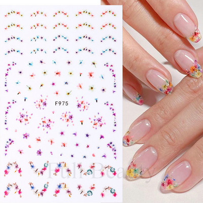 Vienkārši ziedi 3D Nagu uzlīmes Pavasaris Vasaras Zieds Ziedu Tulpes Augļu Nagu Mākslas Uzlīmes Līmējošās Slīdnes Manikīra Dekorācijas