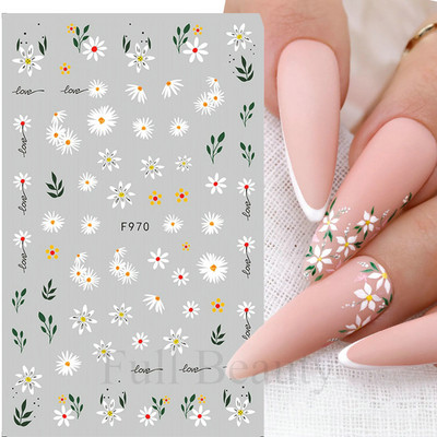 Vienkārši ziedi 3D Nagu uzlīmes Pavasaris Vasaras Zieds Ziedu Tulpes Augļu Nagu Mākslas Uzlīmes Līmējošās Slīdnes Manikīra Dekorācijas