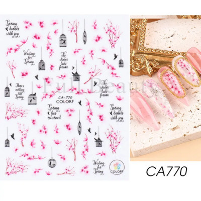 Vienkārši ziedi 3D Nagu uzlīmes Pavasaris Vasaras Zieds Ziedu Tulpes Augļu Nagu Mākslas Uzlīmes Līmējošās Slīdnes Manikīra Dekorācijas