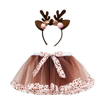 Christams Deer Tutu Φούστες Baby Ballet Τούλι Pettiskirts με Hairbow Παιδική Στολή Φούστες γενεθλίων Φούστες Cosplay σετ