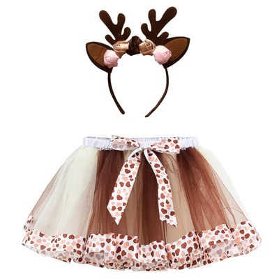 Christmas Deer Tutu seelikud Baby Ballet Tüll Pettiseelikud koos juuksekaarega Laste sünnipäevapeo kostüüm seelikud Cosplay komplekt