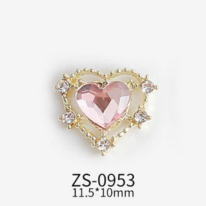 10τμχ 11,5x10mm Σχέδια σε σχήμα καρδιάς Γούρια για αξεσουάρ κράματος νυχιών Αξεσουάρ Aurora Gems Κοσμήματα για πολύχρωμα στρας νυχιών