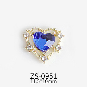 10τμχ 11,5x10mm Σχέδια σε σχήμα καρδιάς Γούρια για αξεσουάρ κράματος νυχιών Αξεσουάρ Aurora Gems Κοσμήματα για πολύχρωμα στρας νυχιών