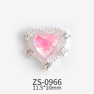 10τμχ 11,5x10mm Σχέδια σε σχήμα καρδιάς Γούρια για αξεσουάρ κράματος νυχιών Αξεσουάρ Aurora Gems Κοσμήματα για πολύχρωμα στρας νυχιών