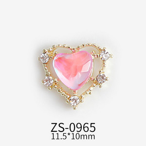 10τμχ 11,5x10mm Σχέδια σε σχήμα καρδιάς Γούρια για αξεσουάρ κράματος νυχιών Αξεσουάρ Aurora Gems Κοσμήματα για πολύχρωμα στρας νυχιών