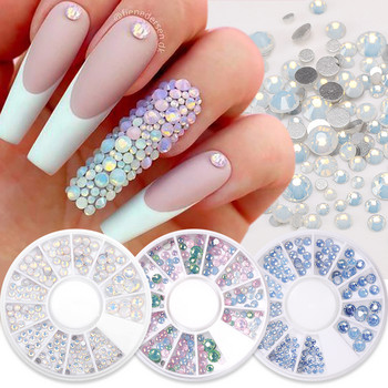 Μικτό χρώμα Glitter νυχιών Rhinestone Επίπεδη πλάτη Κρυστάλλινα πετράδια ακανόνιστες χάντρες κοσμήματος Μανικιούρ 3D αξεσουάρ διακόσμησης νυχιών τέχνης