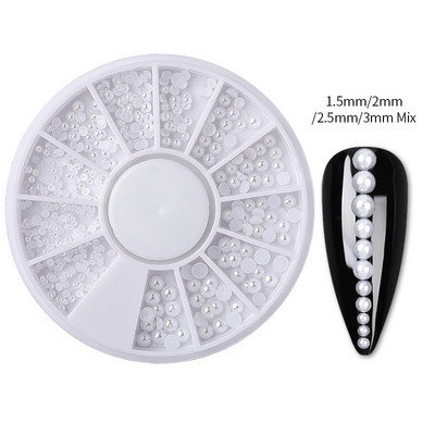 Jauktas krāsas Mirdzoši nagi Rhinestone plakana muguras kristāla dārgakmeņi Neregulāras juvelierizstrādājumu krelles Manikīrs 3D nagu mākslas apdares aksesuāri