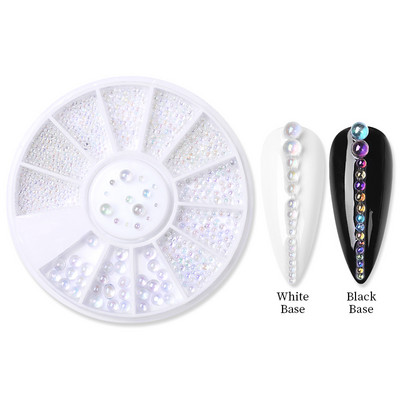 Jauktas krāsas Mirdzoši nagi Rhinestone plakana muguras kristāla dārgakmeņi Neregulāras juvelierizstrādājumu krelles Manikīrs 3D nagu mākslas apdares aksesuāri