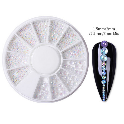 Jauktas krāsas Mirdzoši nagi Rhinestone plakana muguras kristāla dārgakmeņi Neregulāras juvelierizstrādājumu krelles Manikīrs 3D nagu mākslas apdares aksesuāri