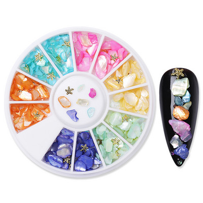 Jauktas krāsas Mirdzoši nagi Rhinestone plakana muguras kristāla dārgakmeņi Neregulāras juvelierizstrādājumu krelles Manikīrs 3D nagu mākslas apdares aksesuāri