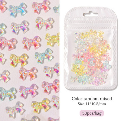 Nail Art Rhinestones Resin Heart Moon Ukrasi za nokte Ravna poleđina Sedefasto bijelo mješovite veličine 3D kamenčići Pribor za manikuru