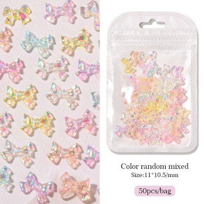 Nail Art Rhinestones Resin Heart Moon Ukrasi za nokte Ravna poleđina Sedefasto bijelo mješovite veličine 3D kamenčići Pribor za manikuru