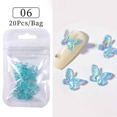 Nail Art Rhinestones Resin Heart Moon Ukrasi za nokte Ravna poleđina Sedefasto bijelo mješovite veličine 3D kamenčići Pribor za manikuru