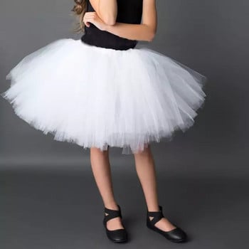 Κορίτσια Χνουδωτά Λευκή Φούστα Τούτου Παιδική Χειροποίητη Φούστα Χορού Μπαλέτου Πέτις Φούστες Φούστες Tutus Παιδικές Φούστες για πάρτι γενεθλίων